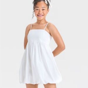 Art Class White Textured baby doll bubble dress
